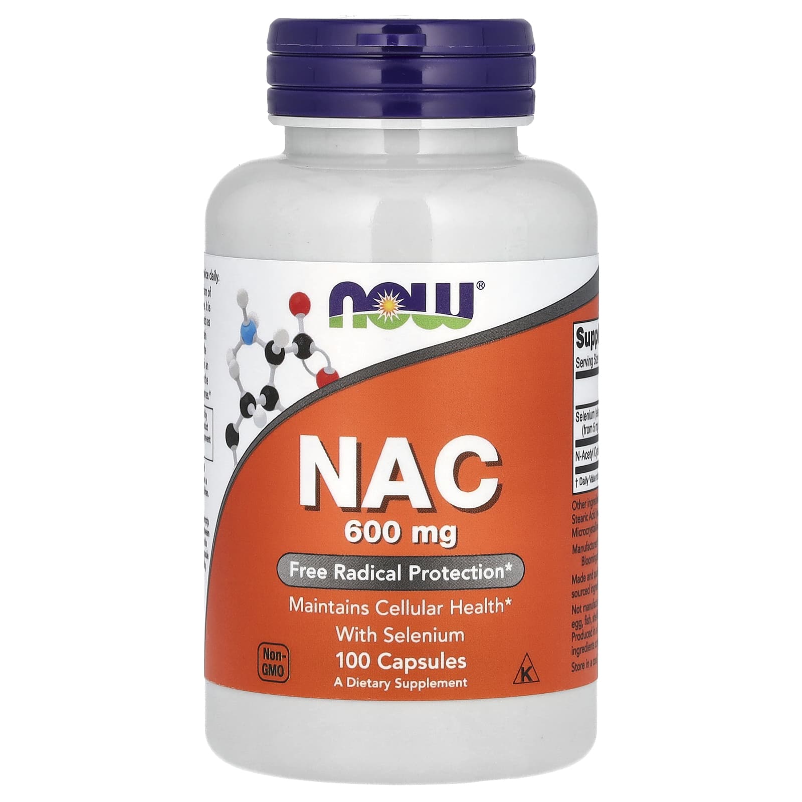 NOW NAC With Selenium 600mg, 100 Capsules General NOW 