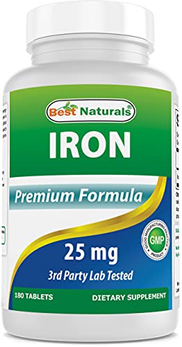 Best Naturals Iron Supplement Iron Bisglycinate 25MG 180 Gentle Of Stomach Non Constipating – Gentle Iron Energy Support – BuyProteinOnline