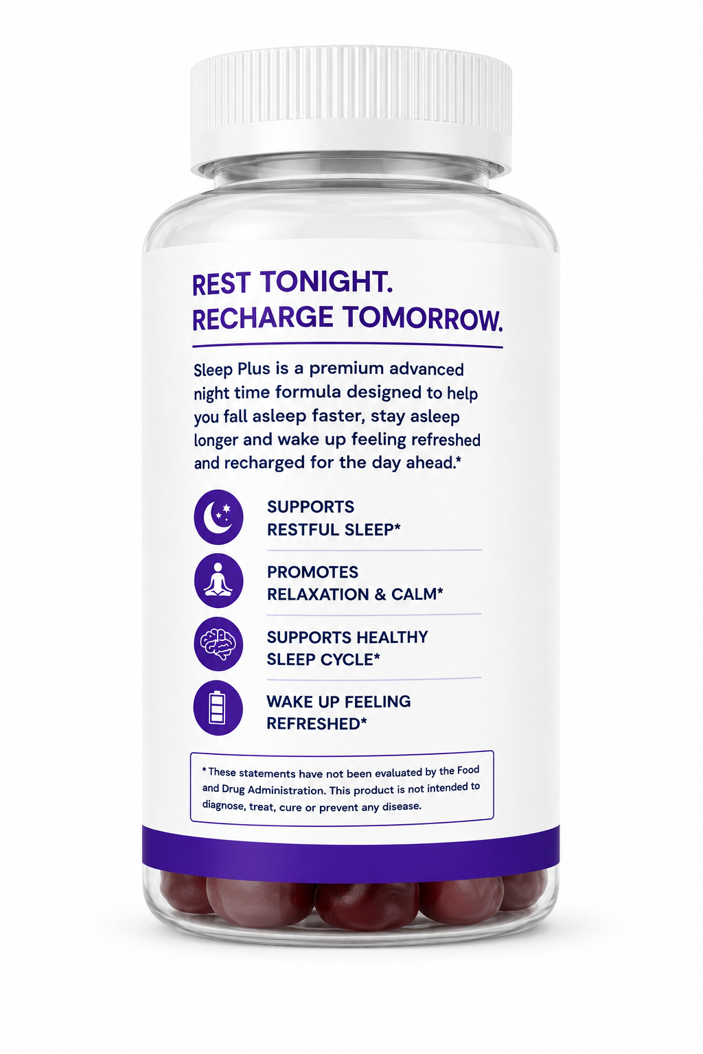 Nature’s Best Sleep Plus Gummies | Magnesium Glycinate, L-Tryptophan, 5-HTP & GABA | Cherry Flavour | 60 Gummies