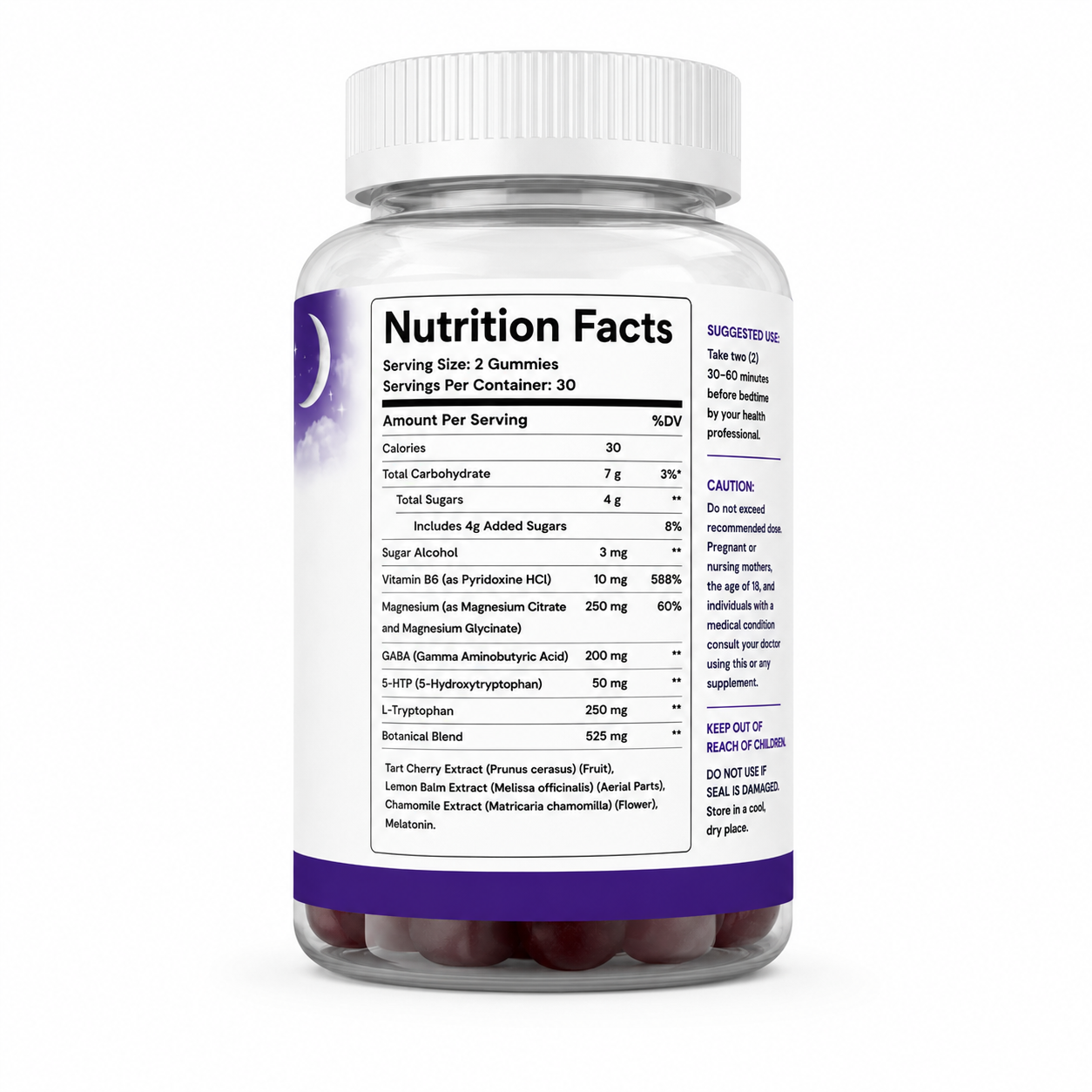 Nature’s Best Sleep Plus Gummies | Magnesium Glycinate, L-Tryptophan, 5-HTP & GABA | Cherry Flavour | 60 Gummies