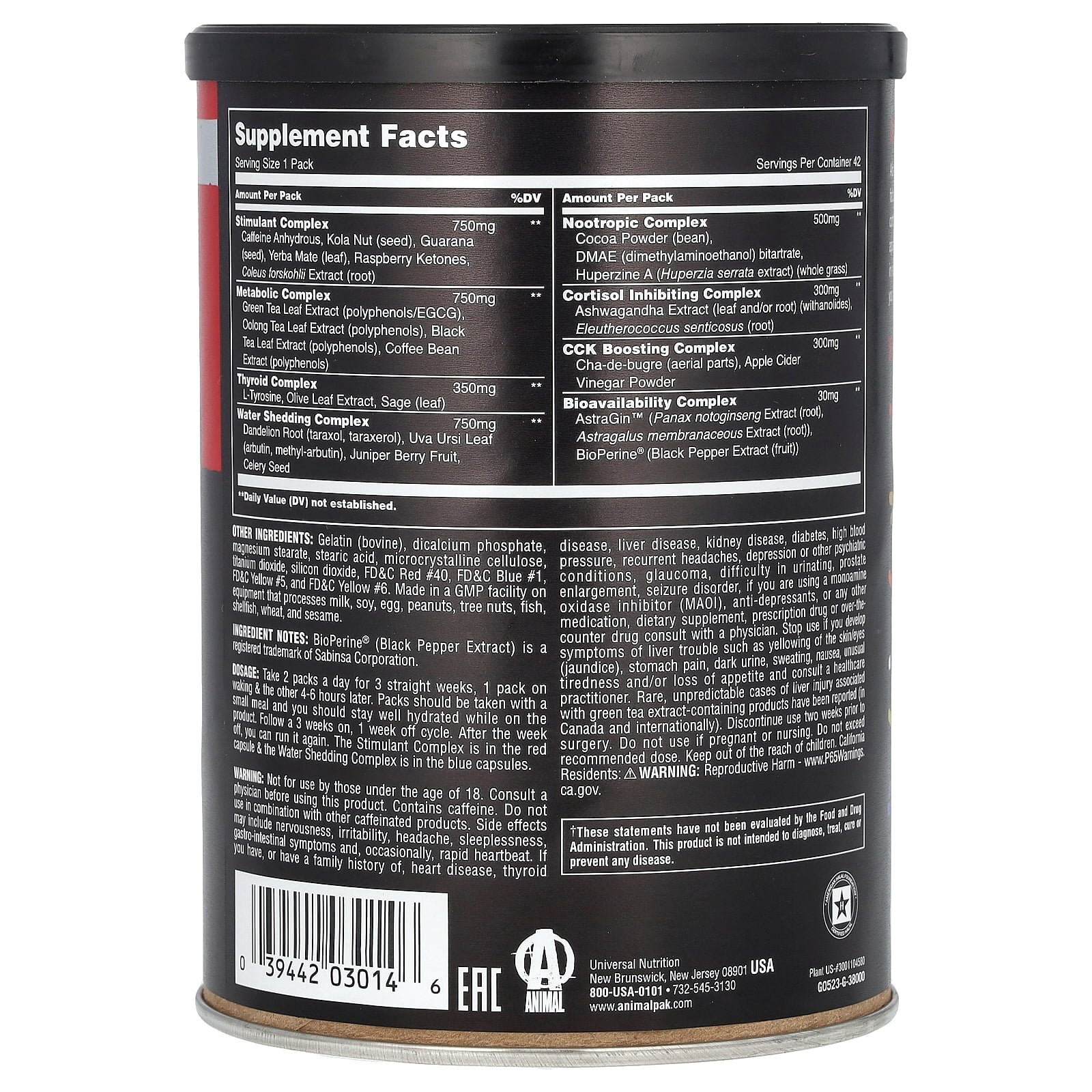 Animal Cuts by Universal Nutrition Fat Burners UNIVERSAL NUTRITION 