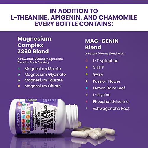 Magnesium Glycinate Complex 1000mg with L-Theanine 200mg Apigenin 50mg Back to results Amazon
