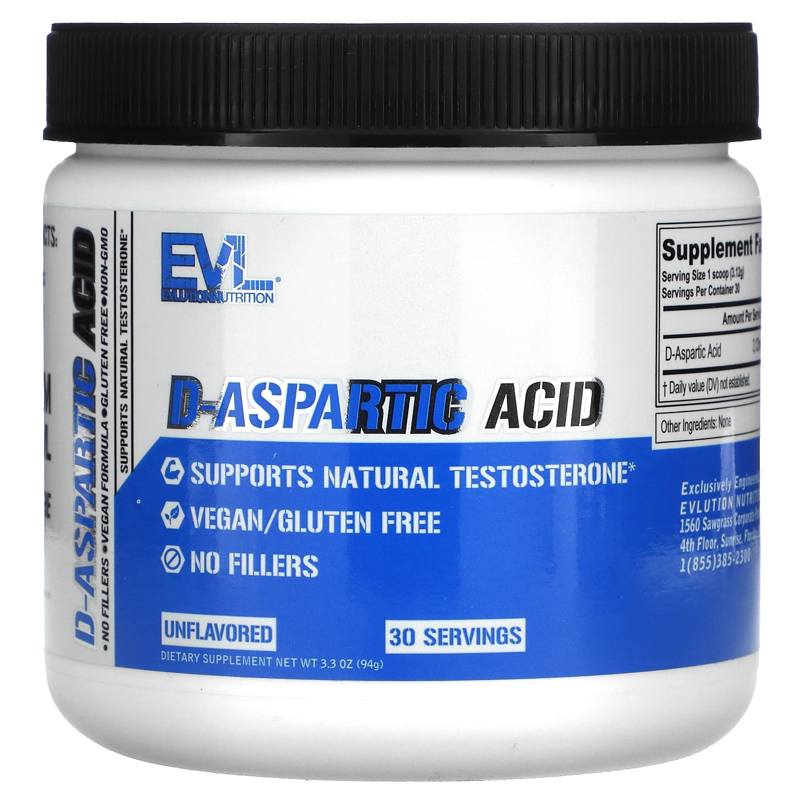 EVL NUTRITION – D-Aspartic Acid Powder by EVL | Sports Nutrition
