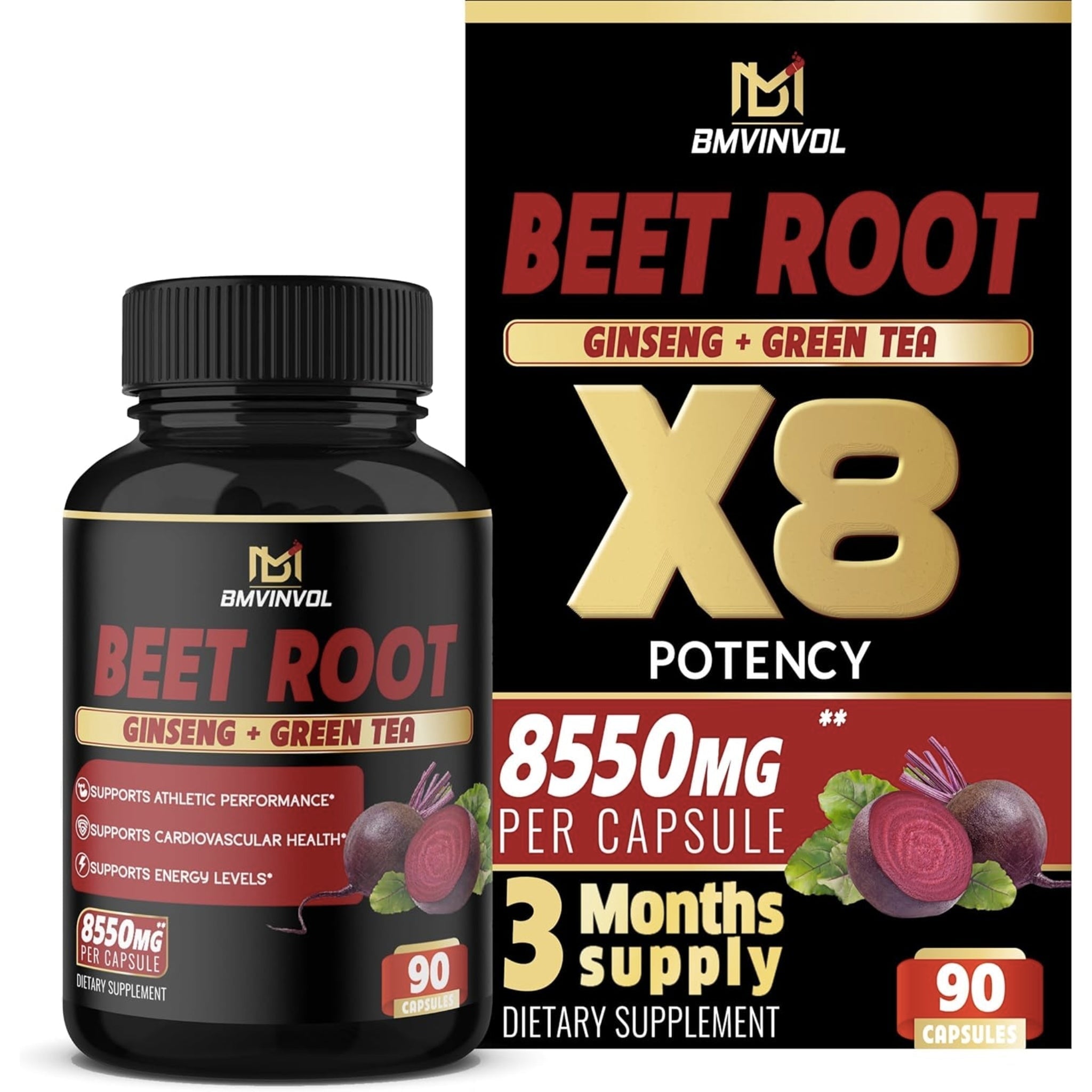BMVINVOL Beetroot Ginseng nd Green Tea Extract Vitamins & Supplements SUPPS247 