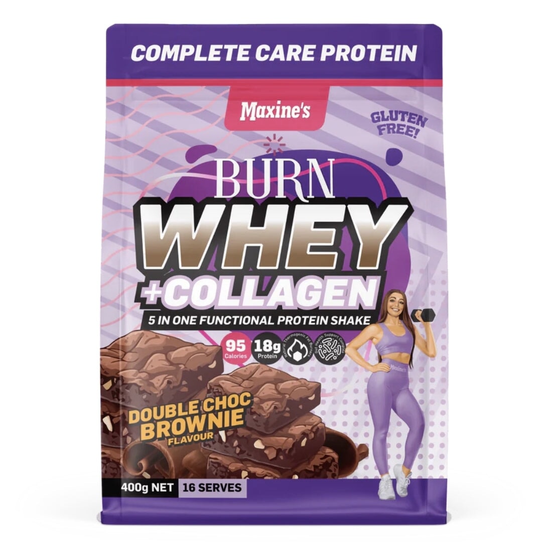 Maxine’s BURN Whey + Collagen Protein PROTEIN maxine Double Choc Brownie 