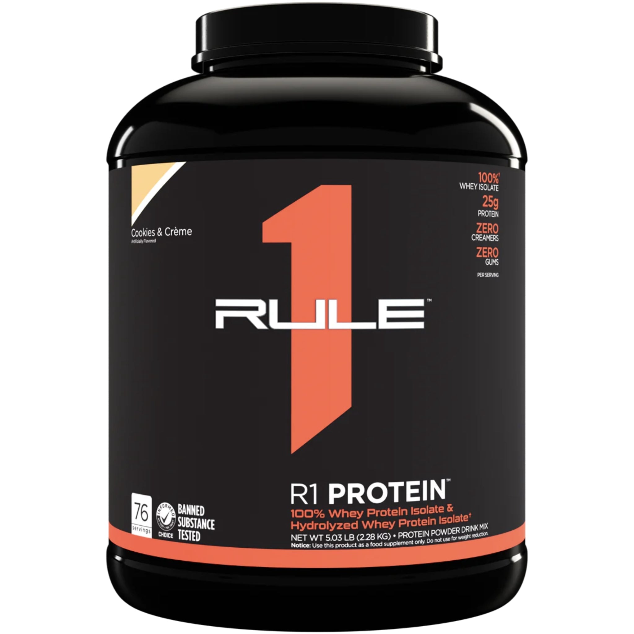 RULE 1 PROTEIN WPI R1 PROTEIN 5LBS Protein isolate RULE1 Cookies & Creme 