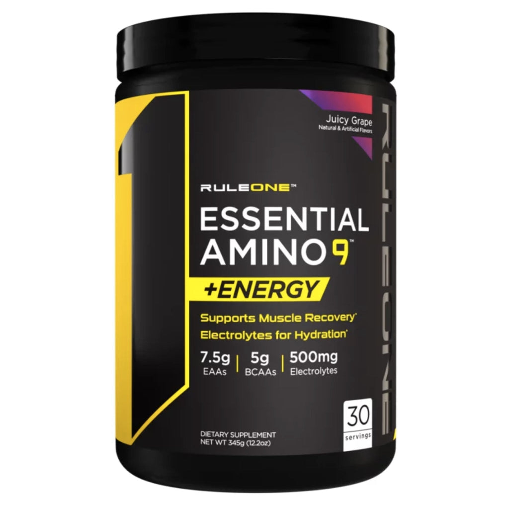 R1 Essential Amino 9 + ENERGY by Rule EAA'S RULE1 Juicy Grape 