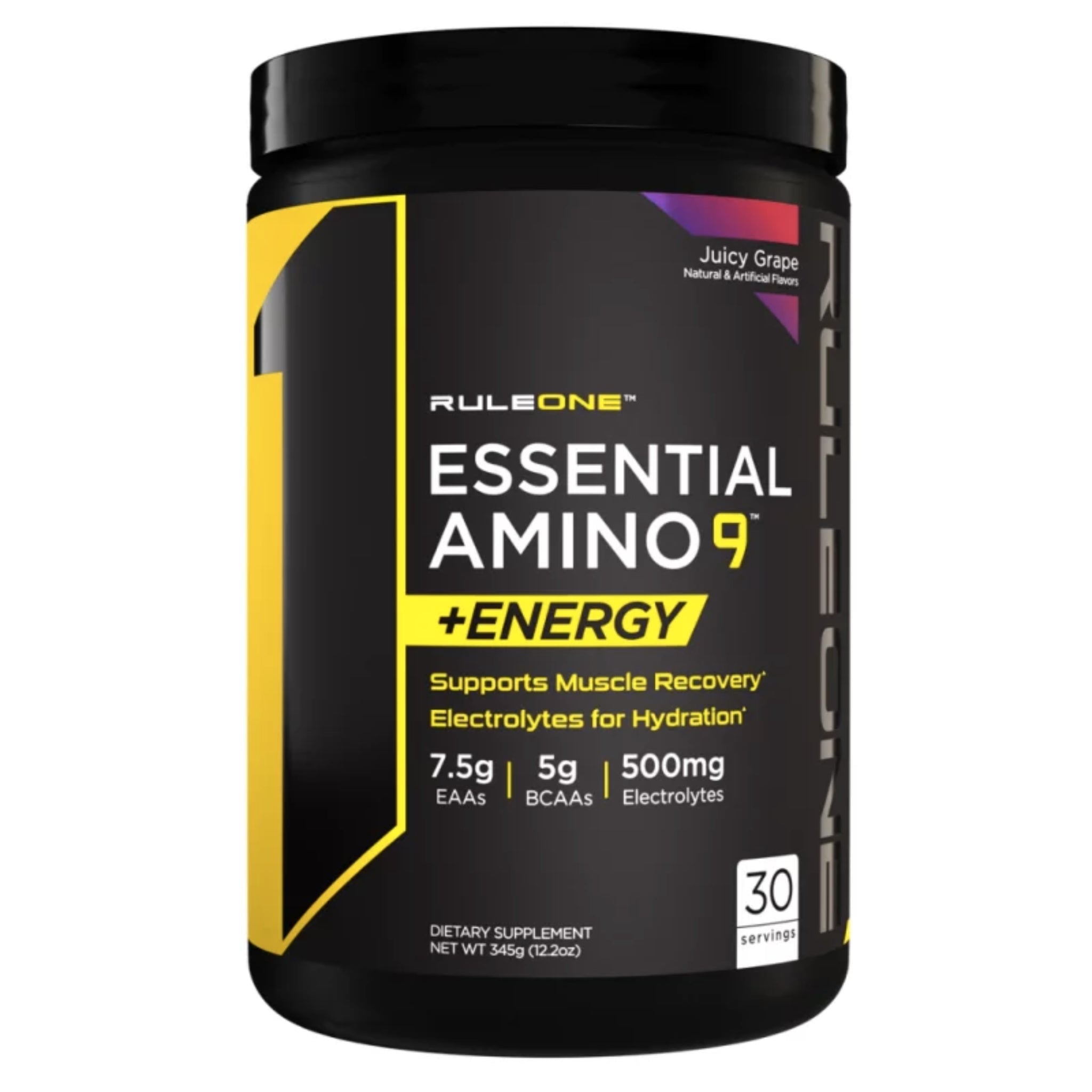R1 Essential Amino 9 + ENERGY by Rule EAA'S RULE1 Juicy Grape 