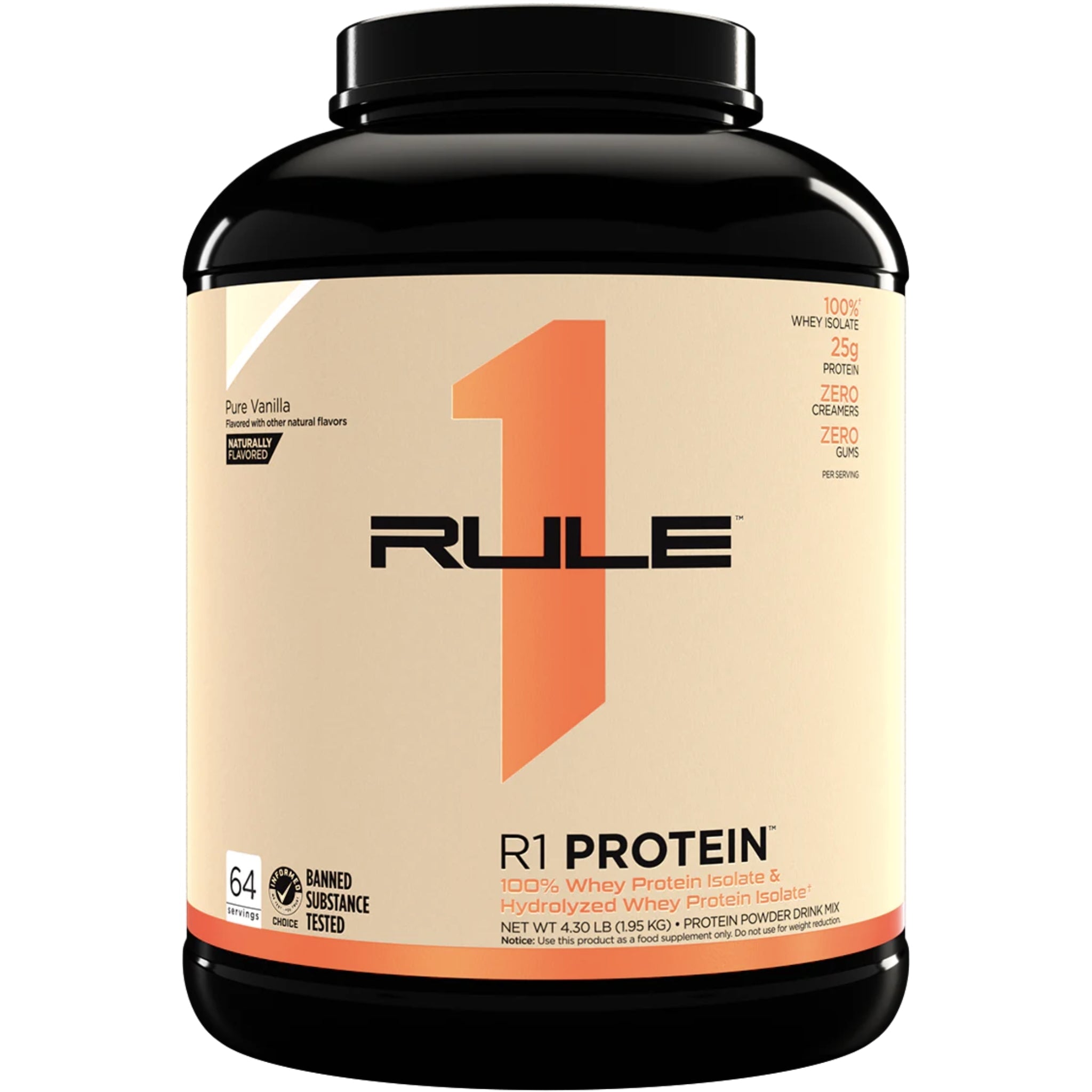 RULE 1 PROTEIN WPI R1 PROTEIN 5LBS Protein isolate RULE1 Natural Vanilla Creme 