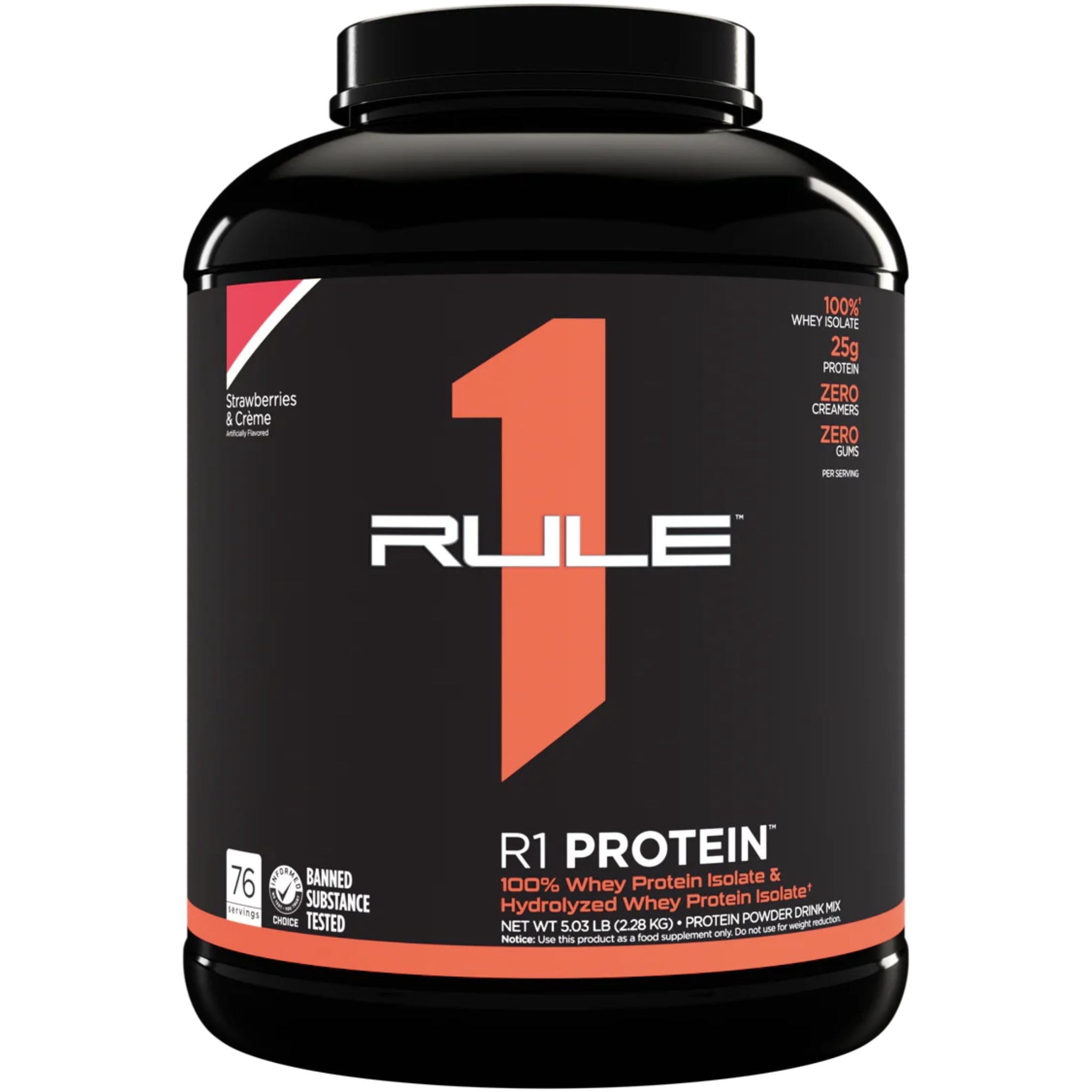 RULE 1 PROTEIN WPI R1 PROTEIN 5LBS Protein isolate RULE1 Strawberries & Creme 