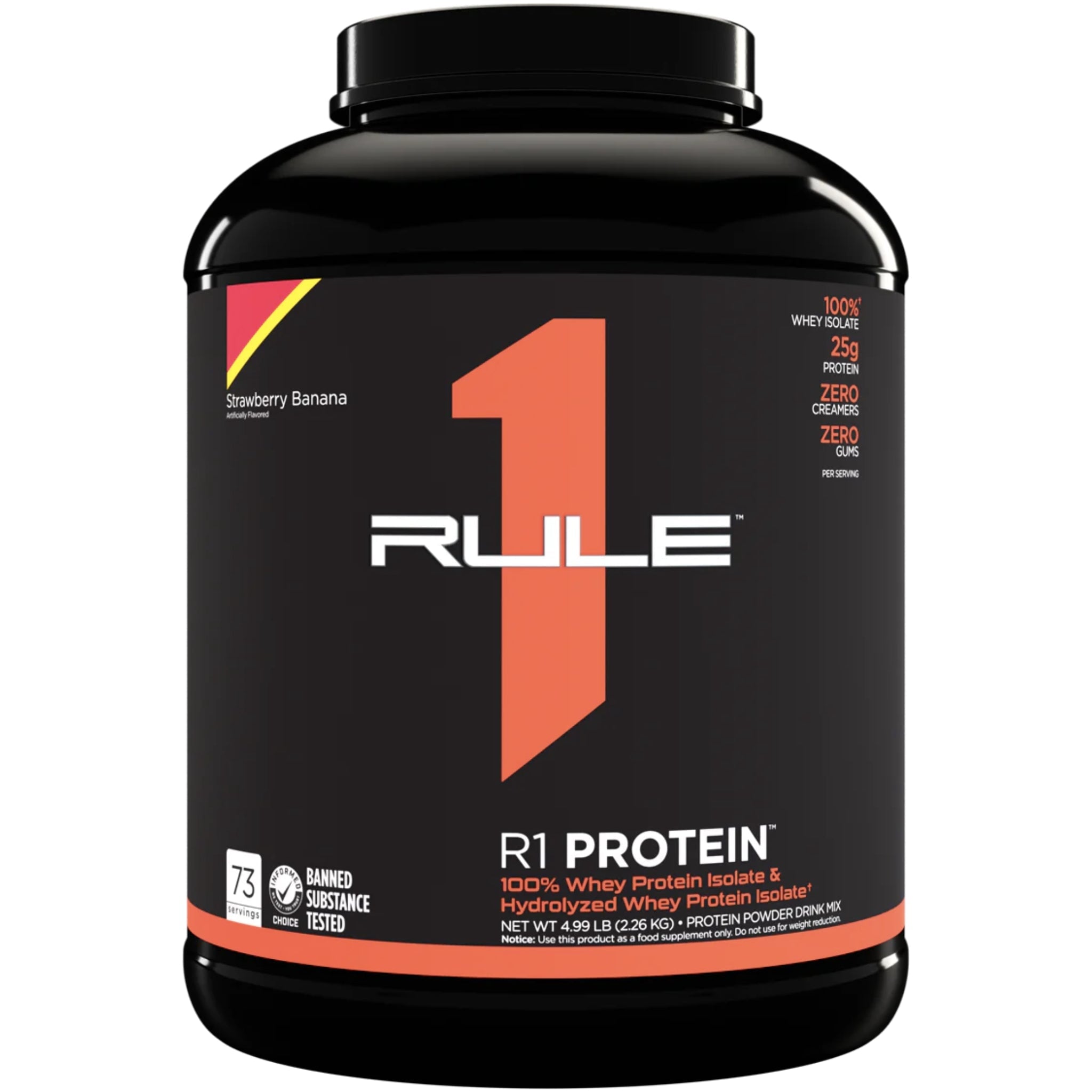 RULE 1 PROTEIN WPI R1 PROTEIN 5LBS Protein isolate RULE1 Strawberry Banana 