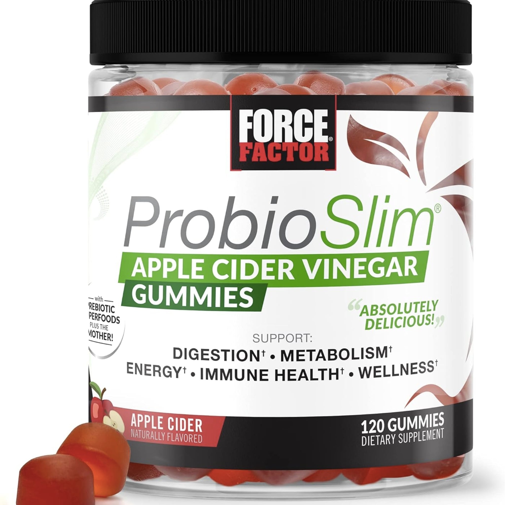 Force Factor ProbioSlim Apple Cider Vinegar 120 Gummies weight loss SUPPS247 