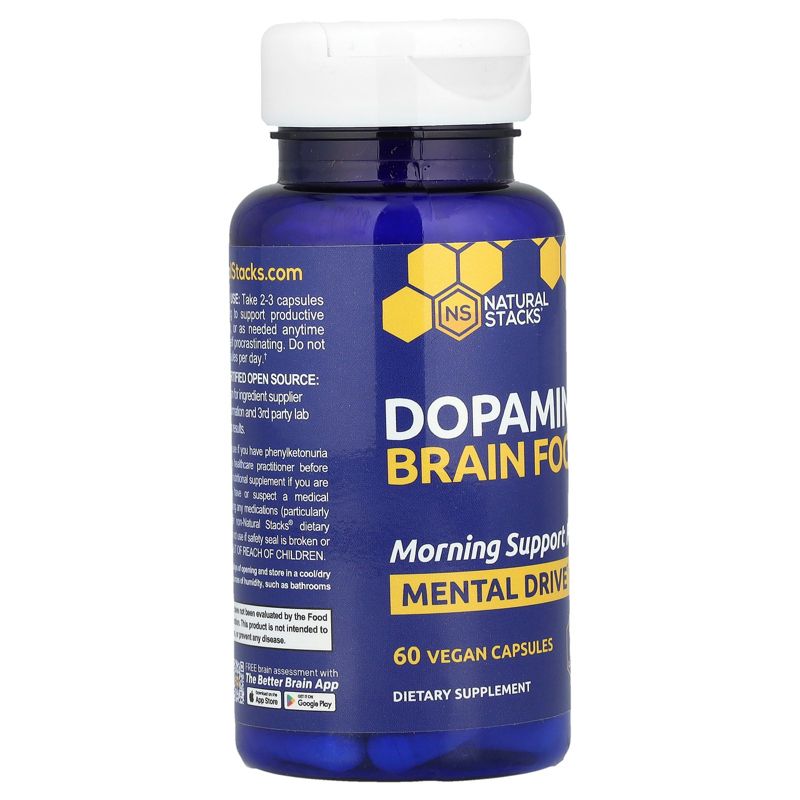 Natural Stacks Dopamine Brain Food™, 60 Vegan Capsules, 4 of 5