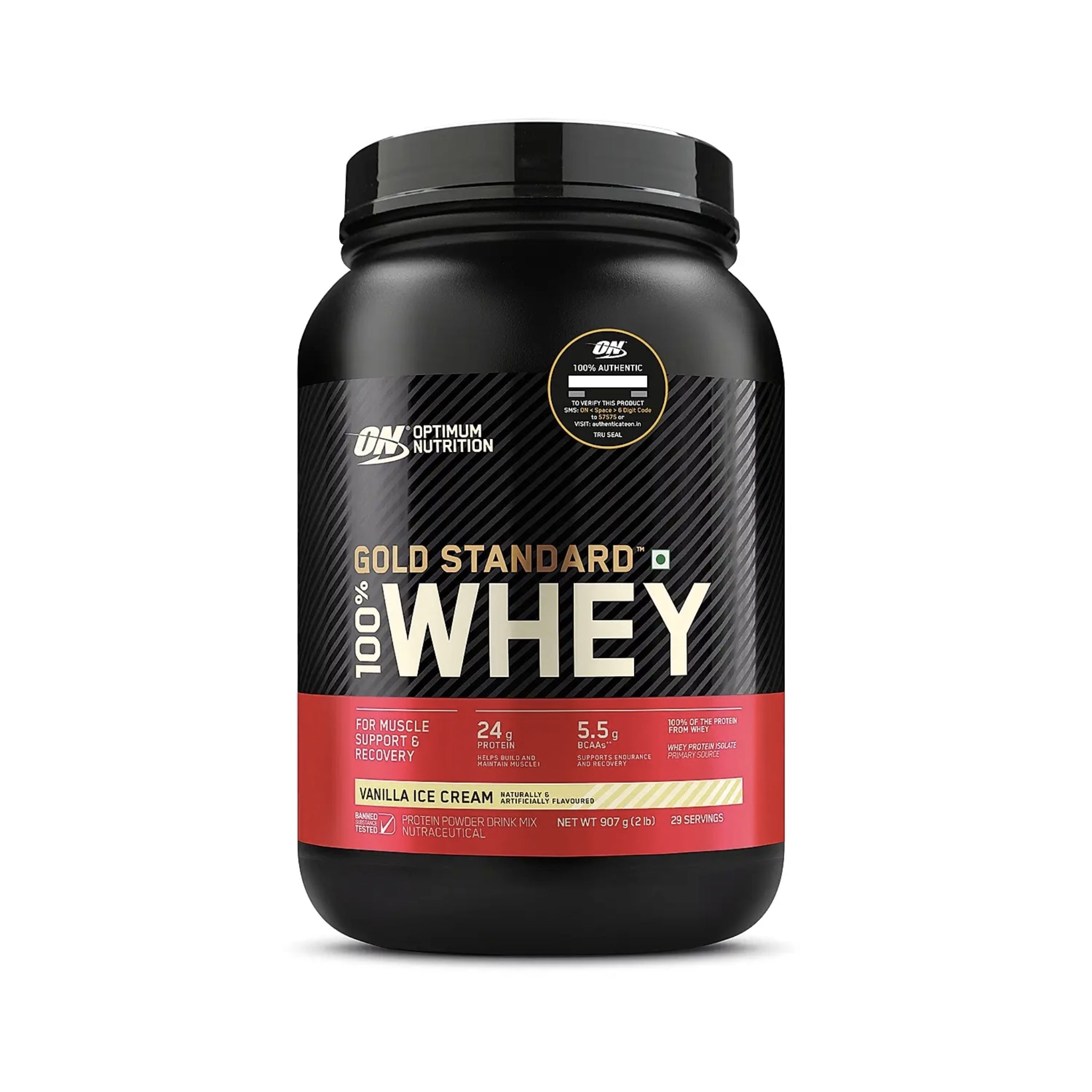 Gold Standard 100% Whey by Optimum Nutrition 2 Lbs PROTEIN OPTIMUM NUTRITION 2 Lbs Vanilla ice Cream 