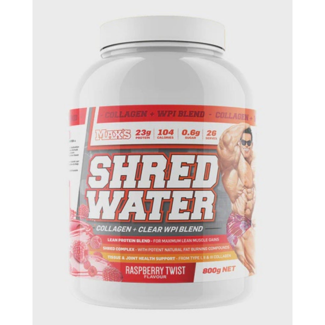 Shred Water Collagen + WPI Blend by Max's Vitamins & Supplements Max's Raspberry Twist 