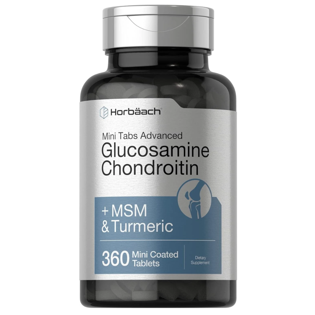 Horbäach Glucosamine Chondroitin MSM Turmeric | 360 Mini Coated Tablets