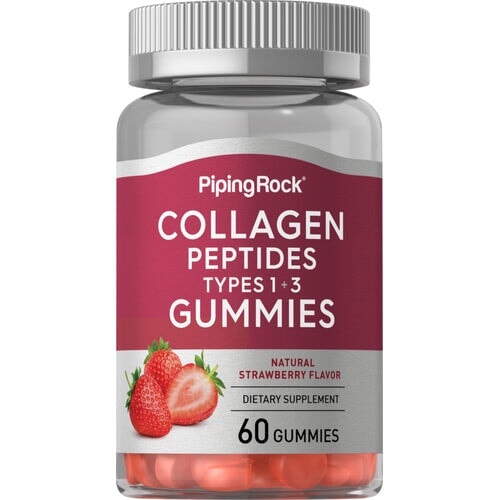Collagen Type 1 & 3 Gummies (Natural Strawberry), 60 Gummies by piping rock General Not specified 