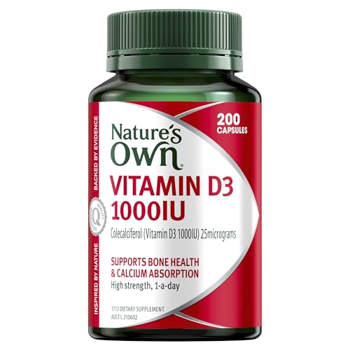 Nature’s Own Vitamin D3 1000IU – Supports Bone Strength, Calcium Absorption & Immune Health – BuyProteinOnline