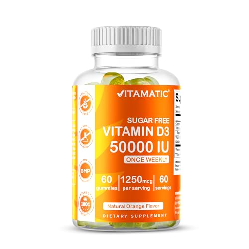 Vitamatic Vitamin D3 50000IU – Sugar-Free High Strength Vitamin D Supplement with Natural Orange Flavour – BuyProteinOnline